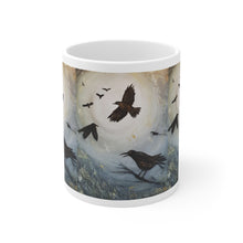 Load image into Gallery viewer, 11oz BPA, lead-free, microwave/dishwasher safe, white ceramic, vivid colours. Many original artworks by Kerry Sandhu Art
