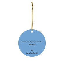 Load image into Gallery viewer, Original artwork front, description on back. Thick high-quality porcelain. 7cm diameter. Comes w/ ribbon by Kerry Sandhu Art
