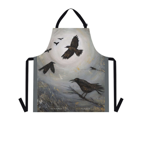 Apron - lightweight, silky finish 100% polyester, two front pockets. Many original artwork designs by Kerry Sandhu Art