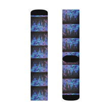 Load image into Gallery viewer, Step out in style with these funky socks! 3 sizes. Ribbed tube, cushioned bottoms, sublimated print by Kerry Sandhu Art
