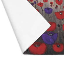 Load image into Gallery viewer, Poppies Placemat - two-sided construction, one-side print &amp; a natural back, 100% cotton, easy to clean by Kerry Sandhu Art.
