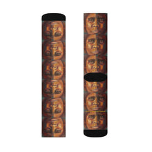 Load image into Gallery viewer, Step out in style with these funky socks! 3 sizes. Ribbed tube, cushioned bottoms, sublimated print by Kerry Sandhu Art

