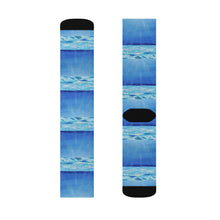 Load image into Gallery viewer, Step out in style with these funky socks! 3 sizes. Ribbed tube, cushioned bottoms, sublimated print by Kerry Sandhu Art

