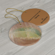 Load image into Gallery viewer, Original artwork front, description on back. Thick high-quality porcelain. 7cm diameter. Comes w/ ribbon by Kerry Sandhu Art
