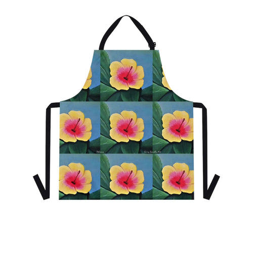 Apron - lightweight, silky finish 100% polyester, two front pockets. Many original artwork designs by Kerry Sandhu Art