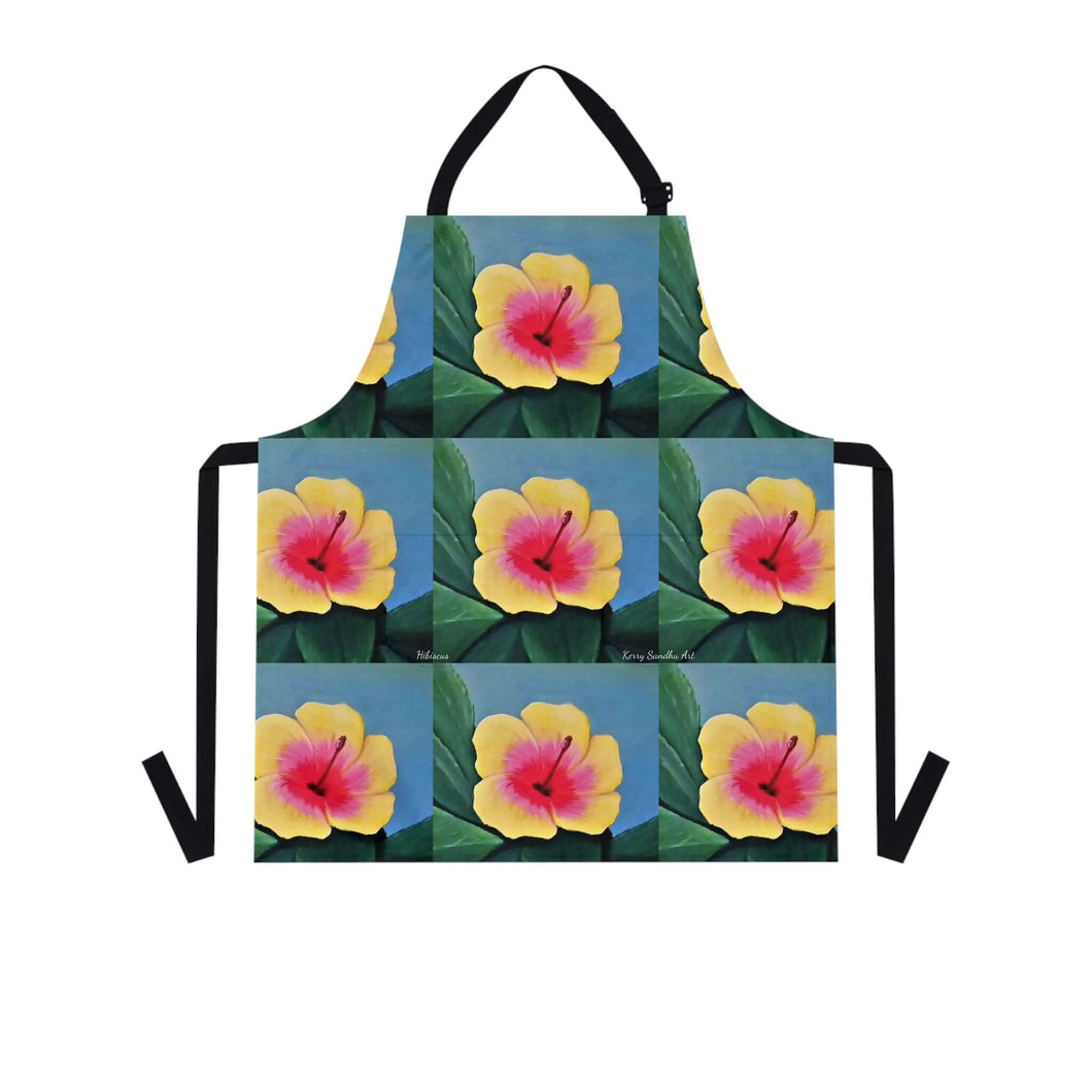 Apron - lightweight, silky finish 100% polyester, two front pockets. Many original artwork designs by Kerry Sandhu Art