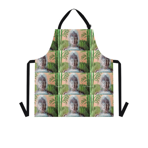 Apron - lightweight, silky finish 100% polyester, two front pockets. Many original artwork designs by Kerry Sandhu Art