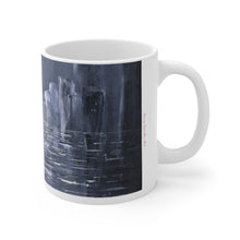 Load image into Gallery viewer, 11oz BPA, lead-free, microwave/dishwasher safe, white ceramic, vivid colours. Many original artworks by Kerry Sandhu Art
