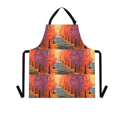 Apron - lightweight, silky finish 100% polyester, two front pockets. Many original artwork designs by Kerry Sandhu Art