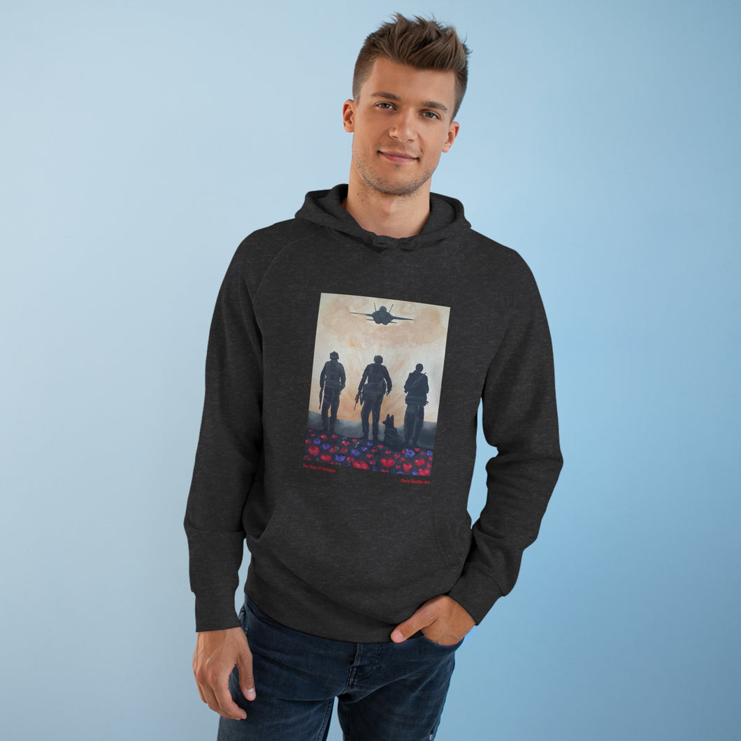The Dust of Uruzgan - UNISEX HOODIE - Designed from Original ANZAC Day artwork (Image on front)