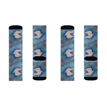 Load image into Gallery viewer, Step out in style with these funky socks! 3 sizes. Ribbed tube, cushioned bottoms, sublimated print by Kerry Sandhu Art
