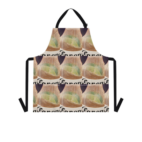 Apron - lightweight, silky finish 100% polyester, two front pockets. Many original artwork designs by Kerry Sandhu Art