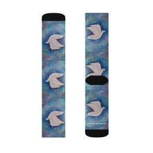 Load image into Gallery viewer, Step out in style with these funky socks! 3 sizes. Ribbed tube, cushioned bottoms, sublimated print by Kerry Sandhu Art
