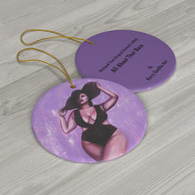 Load image into Gallery viewer, Original artwork front, description on back. Thick high-quality porcelain. 7cm diameter. Comes w/ ribbon by Kerry Sandhu Art

