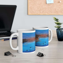 Load image into Gallery viewer, 11oz BPA, lead-free, microwave/dishwasher safe, white ceramic, vivid colours. Many original artworks by Kerry Sandhu Art
