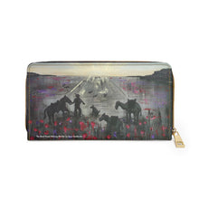 Load image into Gallery viewer, The Band Played Waltzing Matilda - ZIPPER WALLET - Designed from original ANZAC Day artwork - red poppies
