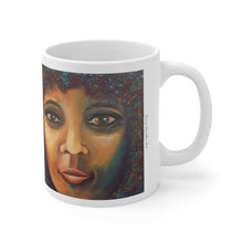 Load image into Gallery viewer, 11oz BPA, lead-free, microwave/dishwasher safe, white ceramic, vivid colours. Many original artworks by Kerry Sandhu Art

