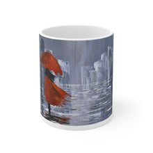 Load image into Gallery viewer, 11oz BPA, lead-free, microwave/dishwasher safe, white ceramic, vivid colours. Many original artworks by Kerry Sandhu Art
