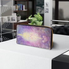 Load image into Gallery viewer, Pockets for cash, c/cards, coins, &amp; more. Stylish faux leather, lots of original artworks by Kerry Sandhu Art to choose from

