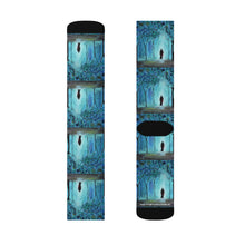 Load image into Gallery viewer, Step out in style with these funky socks! 3 sizes. Ribbed tube, cushioned bottoms, sublimated print by Kerry Sandhu Art
