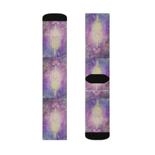 Load image into Gallery viewer, Step out in style with these funky socks! 3 sizes. Ribbed tube, cushioned bottoms, sublimated print by Kerry Sandhu Art
