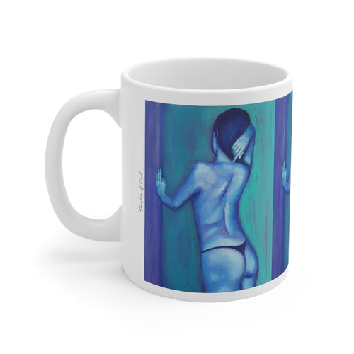 11oz BPA, lead-free, microwave/dishwasher safe, white ceramic, vivid colours. Many original artworks by Kerry Sandhu Art