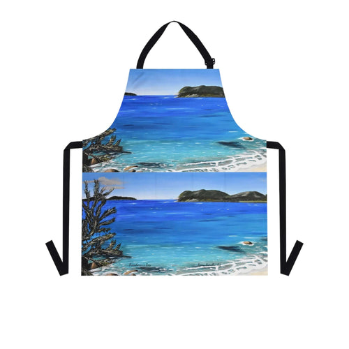 Apron - lightweight, silky finish 100% polyester, two front pockets. Many original artwork designs by Kerry Sandhu Art
