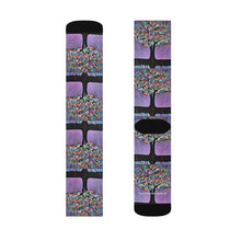 Load image into Gallery viewer, Step out in style with these funky socks! 3 sizes. Ribbed tube, cushioned bottoms, sublimated print by Kerry Sandhu Art
