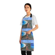 Load image into Gallery viewer, Apron - lightweight, silky finish 100% polyester, two front pockets. Many original artwork designs by Kerry Sandhu Art
