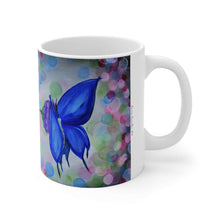 Load image into Gallery viewer, 11oz BPA, lead-free, microwave/dishwasher safe, white ceramic, vivid colours. Many original artworks by Kerry Sandhu Art
