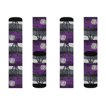 Load image into Gallery viewer, Step out in style with these funky socks! 3 sizes. Ribbed tube, cushioned bottoms, sublimated print by Kerry Sandhu Art
