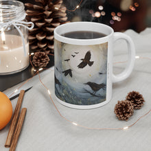 Load image into Gallery viewer, 11oz BPA, lead-free, microwave/dishwasher safe, white ceramic, vivid colours. Many original artworks by Kerry Sandhu Art
