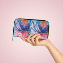 Load image into Gallery viewer, Pockets for cash, c/cards, coins, &amp; more. Stylish faux leather, lots of original artworks by Kerry Sandhu Art to choose from
