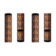 Load image into Gallery viewer, Step out in style with these funky socks! 3 sizes. Ribbed tube, cushioned bottoms, sublimated print by Kerry Sandhu Art
