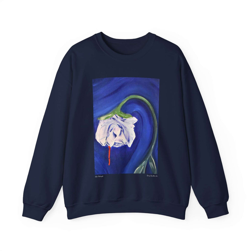 Sweatshirt 50/50 Cotton/Polyester, Medium-heavy fabric, Loose fit, true to size, Original art designs by Kerry Sandhu Art