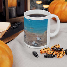 Load image into Gallery viewer, 11oz BPA, lead-free, microwave/dishwasher safe, white ceramic, vivid colours. Many original artworks by Kerry Sandhu Art
