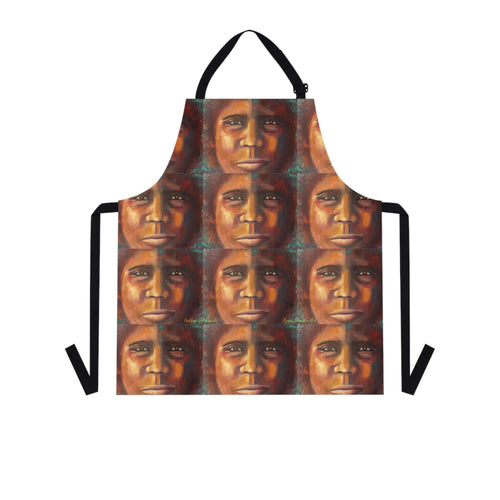 Apron - lightweight, silky finish 100% polyester, two front pockets. Many original artwork designs by Kerry Sandhu Art