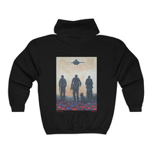 Load image into Gallery viewer, The Dust of Uruzgan (Lest We Forget) - Unisex  ZIP UP HOODIE - Designed from Original Anzac Day artwork (Image on back)
