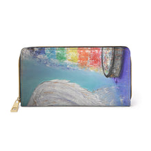 Load image into Gallery viewer, Pockets for cash, c/cards, coins, &amp; more. Stylish faux leather, lots of original artworks by Kerry Sandhu Art to choose from
