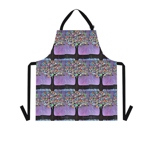 Apron - lightweight, silky finish 100% polyester, two front pockets. Many original artwork designs by Kerry Sandhu Art