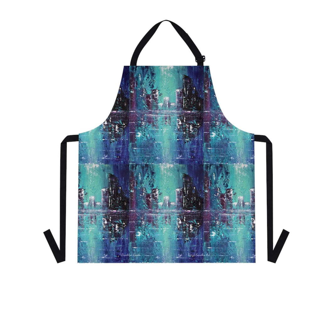 Apron - lightweight, silky finish 100% polyester, two front pockets. Many original artwork designs by Kerry Sandhu Art