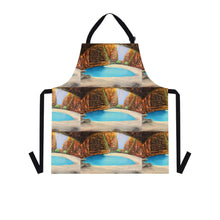 Load image into Gallery viewer, Apron - lightweight, silky finish 100% polyester, two front pockets. Many original artwork designs by Kerry Sandhu Art
