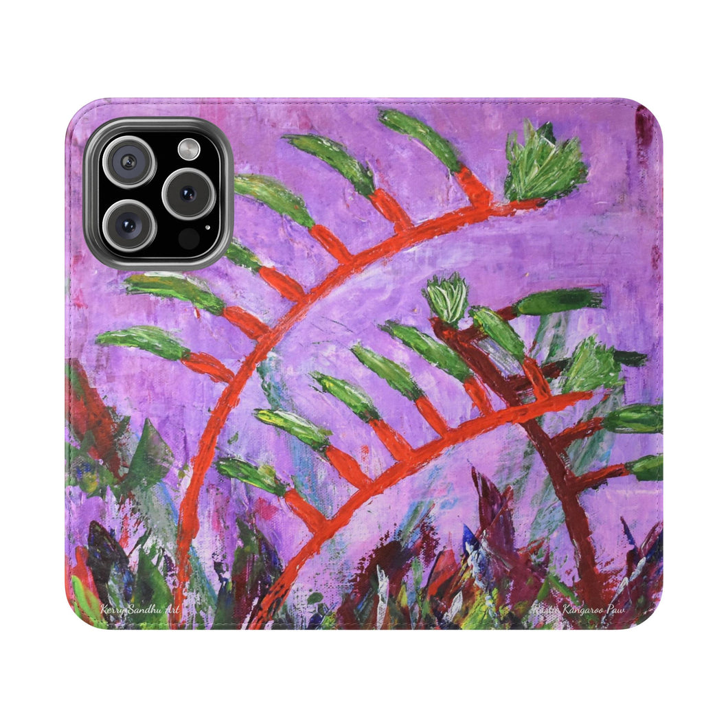 Rustic Kangaroo Paw - PHONE CASE WALLET - by Kerry Sandhu Art