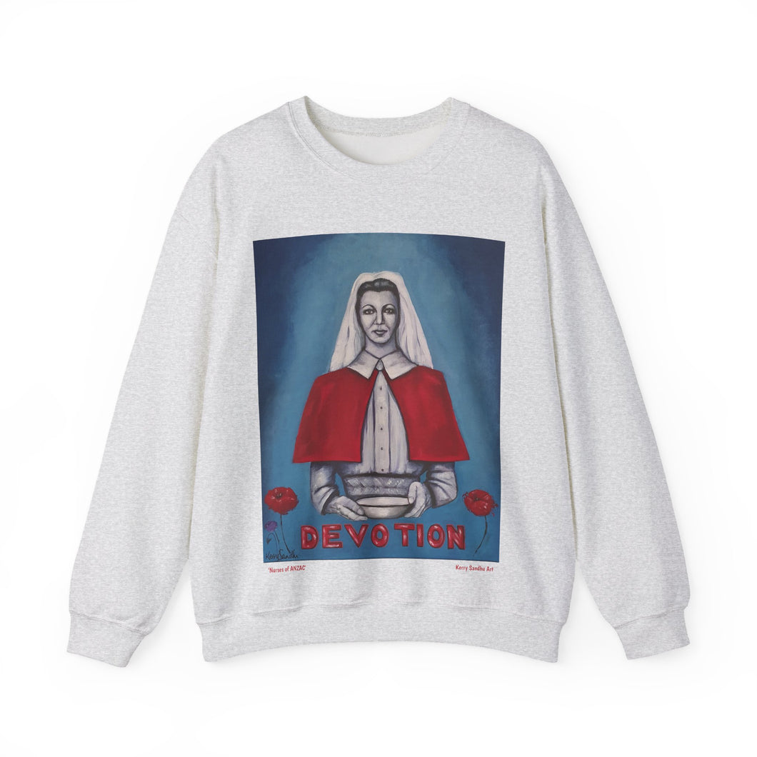 Nurses of A N Z A C - UNISEX Heavy Blend SWEATSHIRT (Image on front) - by Kerry Sandhu Art