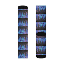 Load image into Gallery viewer, Step out in style with these funky socks! 3 sizes. Ribbed tube, cushioned bottoms, sublimated print by Kerry Sandhu Art
