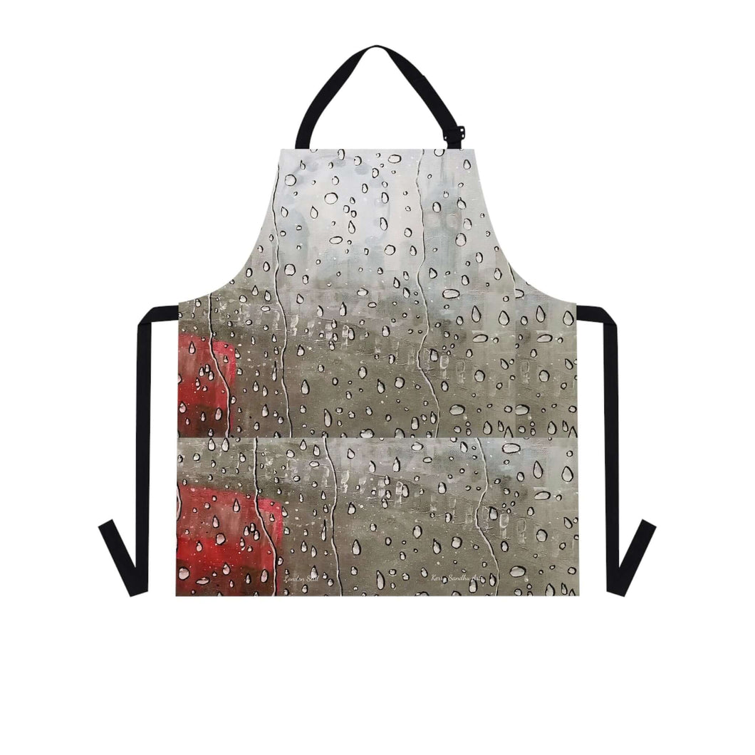 Apron - lightweight, silky finish 100% polyester, two front pockets. Many original artwork designs by Kerry Sandhu Art