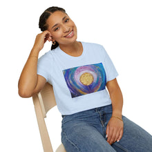 Load image into Gallery viewer, T-Shirt made from very soft materials, no side seams. Feels like bliss to wear! Many designs by Kerry Sandhu Art
