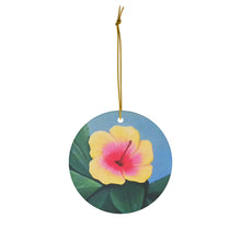 Load image into Gallery viewer, Original artwork front, description on back. Thick high-quality porcelain. 7cm diameter. Comes w/ ribbon by Kerry Sandhu Art
