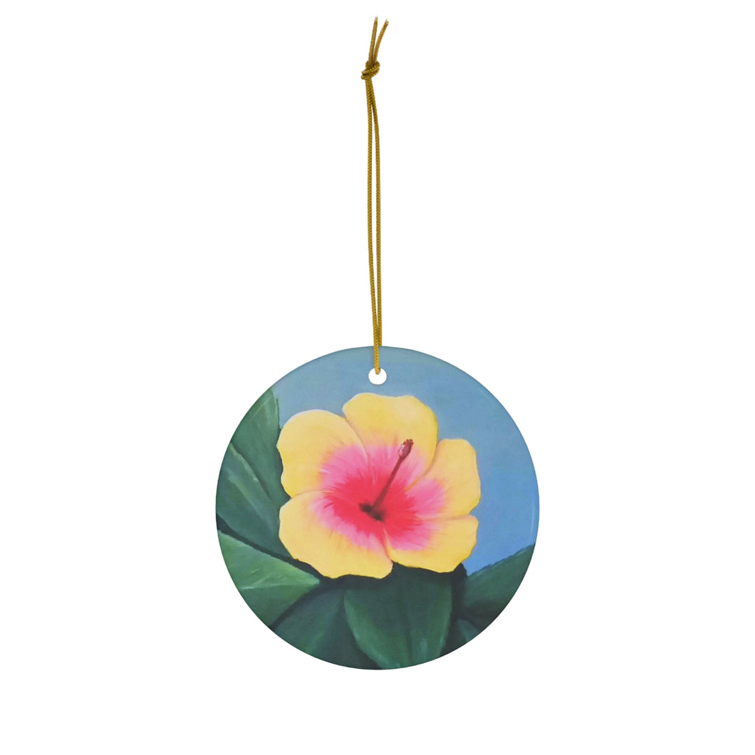 Original artwork front, description on back. Thick high-quality porcelain. 7cm diameter. Comes w/ ribbon by Kerry Sandhu Art
