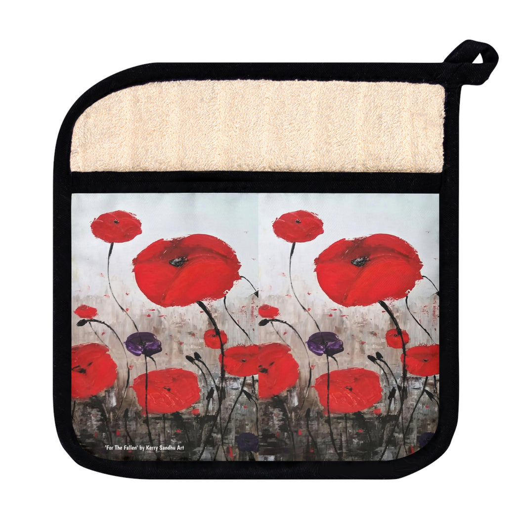Pot Holder/Oven Mitts 100% Polyester & Heat resistant. Many designs to choose from, All are original Kerry Sandhu Art.